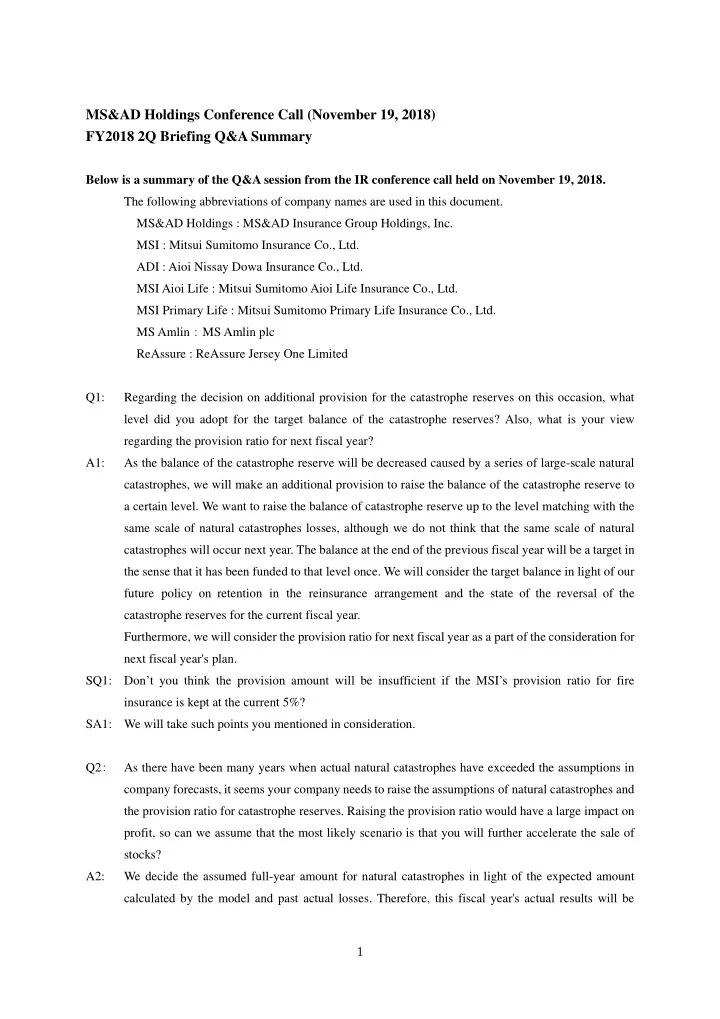 ms ad holdings conference call november 19 2018 fy2018 2q