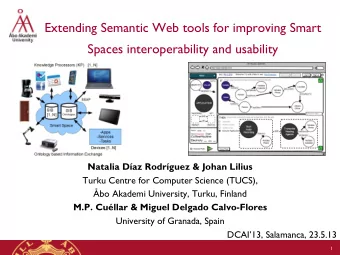 Spaces interoperability and usability  Natalia Daz Rodrguez &amp; Johan Lilius  Turku Centre