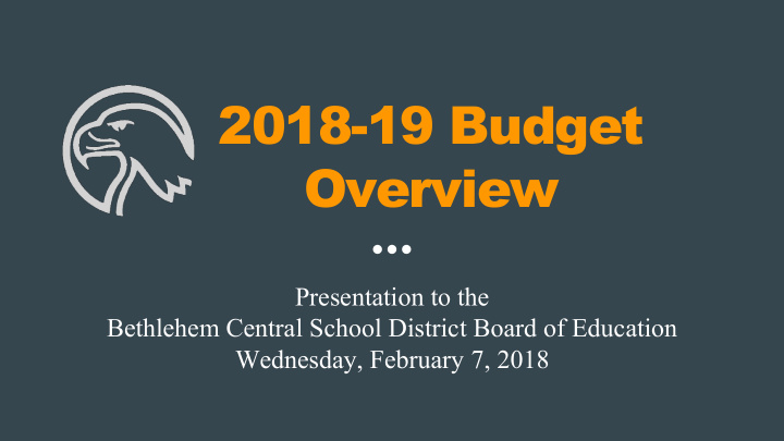 2018 19 budget overview