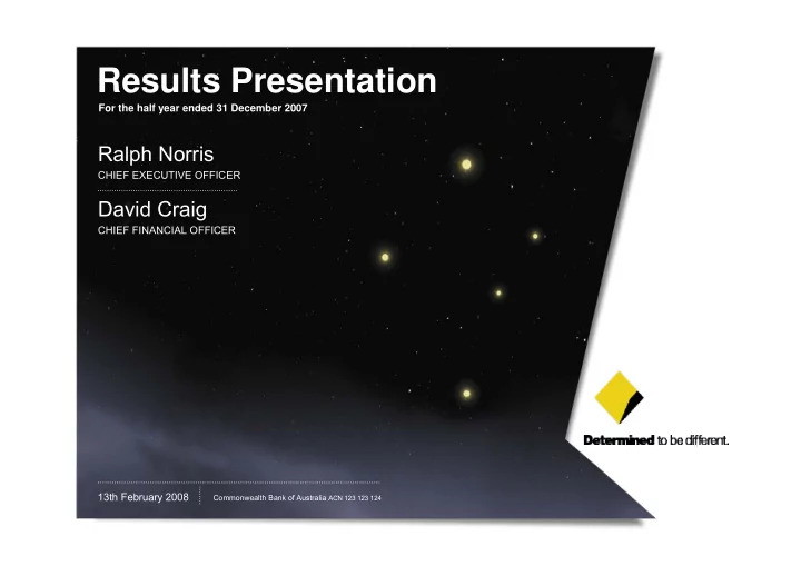 results presentation