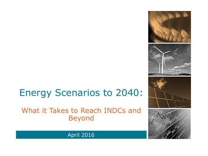 energy scenarios to 2040