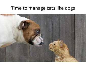 Time to manage cats like dogs  Why?  1. Wandering cats are  worse off  2. Wandering cats kill