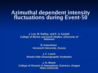 Azimuthal dependent intensity  fluctuations during Event-50  J. Luo, M. Badiey, and E. A. Karjadi