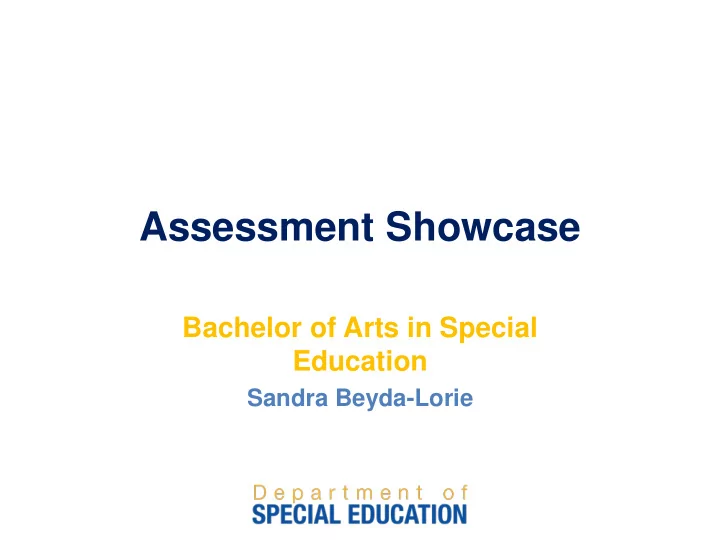 assessment showcase