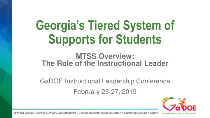 georgia s tiered system of