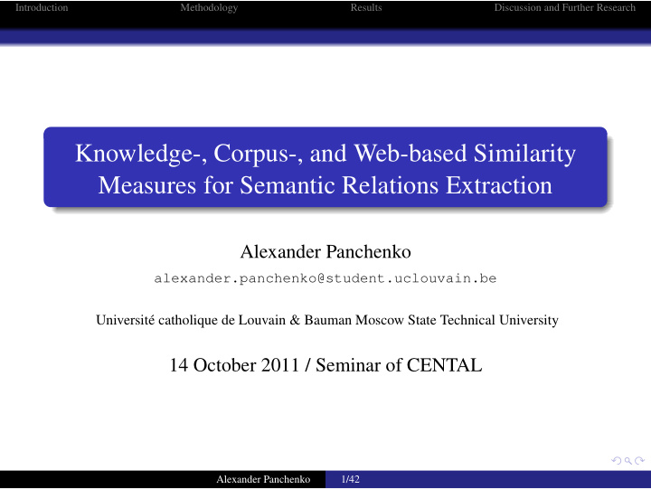 knowledge corpus and web based similarity measures for