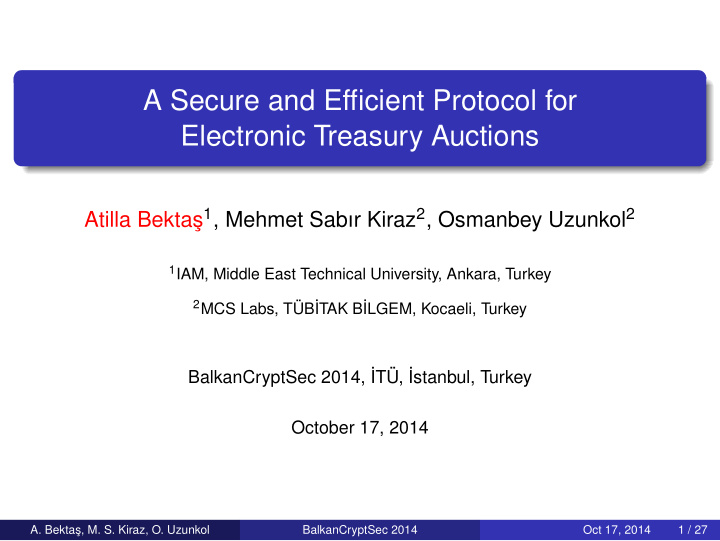 a secure and efficient protocol for electronic treasury