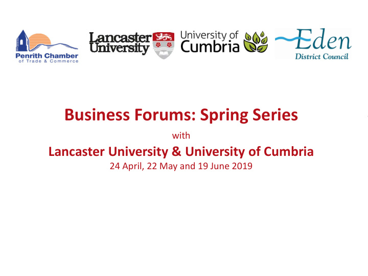 business forums spring series