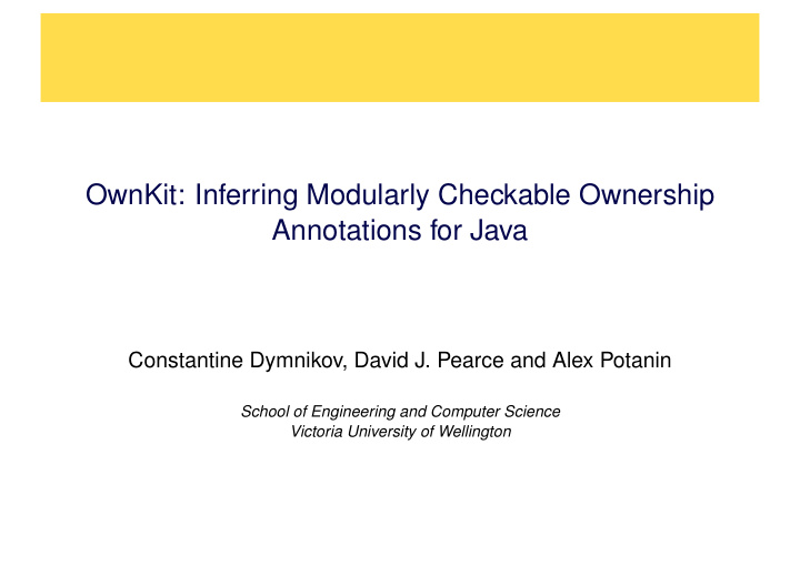 ownkit inferring modularly checkable ownership