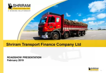 ROADSHOW PRESENTATION  February 2019  1  Disclaimer  THIS DOCUMENT AND ITS CONTENTS ARE