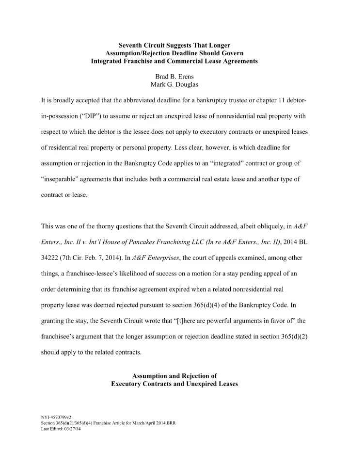 seventh circuit suggests that longer assumption rejection