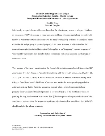 Seventh Circuit Suggests That Longer  Assumption/Rejection Deadline Should Govern Integrated