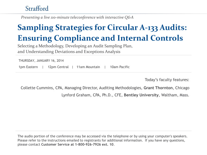 sampling strategies for circular a 133 audits ensuring
