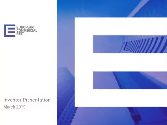 Investor Presentation  March 2019  Legal Information  Certain statements contained in this