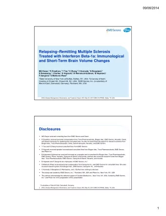 RelapsingRemitting Multiple Sclerosis  Treated with Interferon Beta-1a: Immunological  and