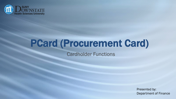 pca pcard rd p pro rocurem curement ent ca card d