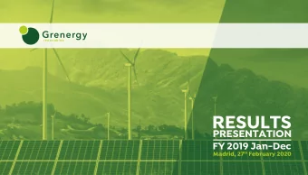 RESULTS  PRESENTATION  FY 2019 Jan-Dec Madrid, 27 th February 2020  DISCLAIMER  By attending this