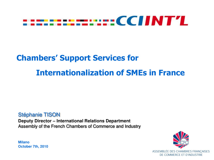 chambers support services for internationalization of
