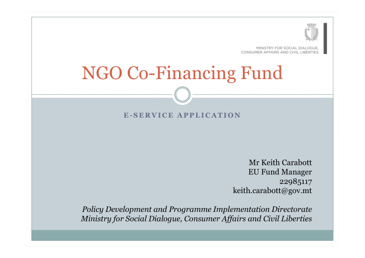 ngo co financing fund
