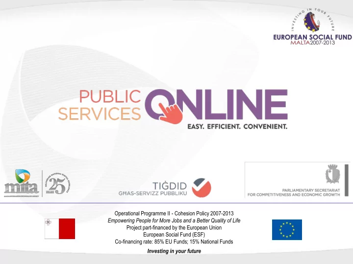 operational programme ii cohesion policy 2007 2013