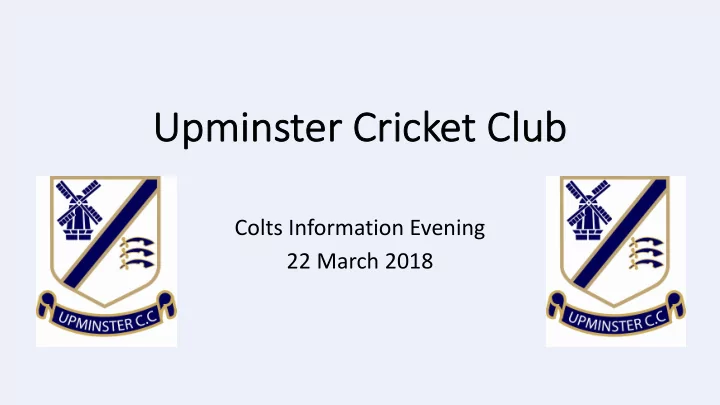 up upmin inster er crick cket club