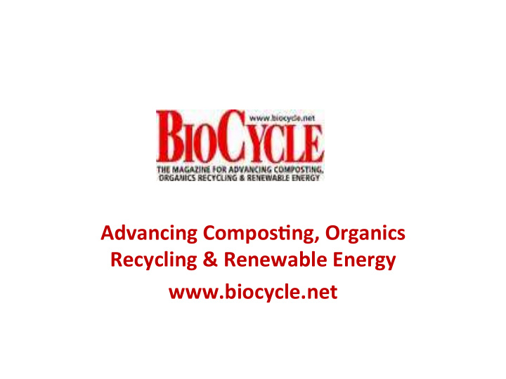 advancing compos ng organics recycling renewable energy
