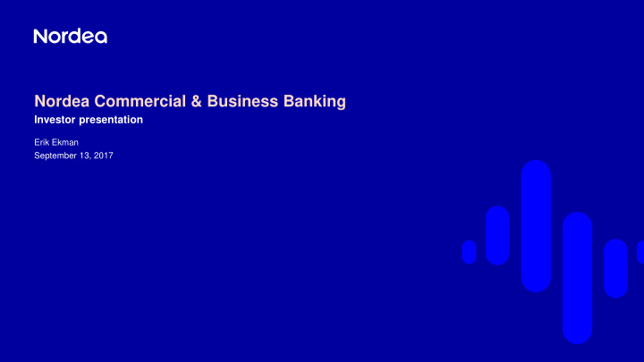 nordea commercial business banking