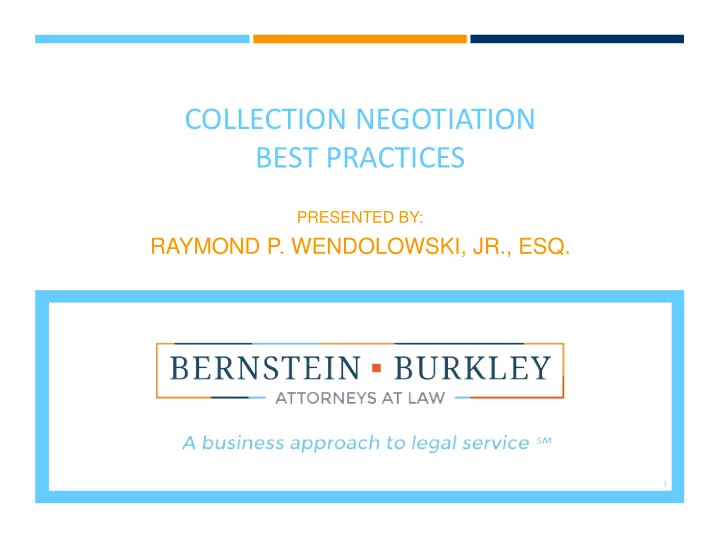 collection negotiation best practices