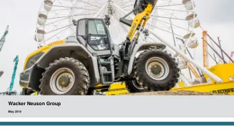Wacker Neuson Group  May 2019  Agenda  01  Overview  02  Financials Q1/19  03  Outlook  Wacker