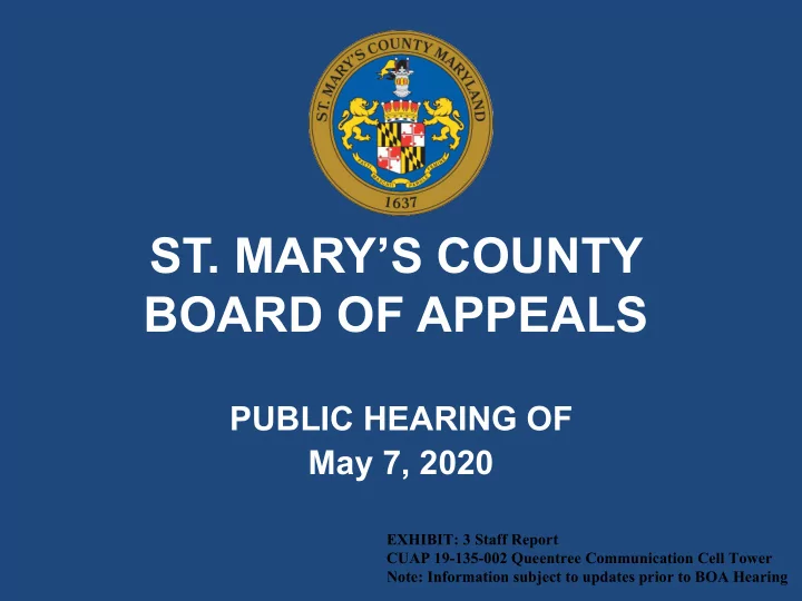 st mary s county board of appeals