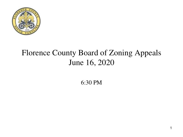 florence county board of zoning appeals june 16 2020