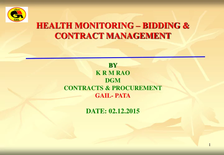 by k r m rao dgm contracts procurement gail pata date 02