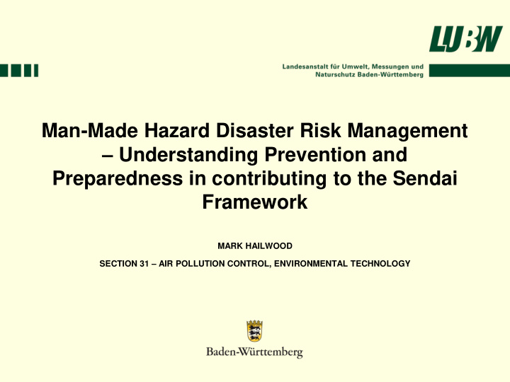 preparedness in contributing to the sendai