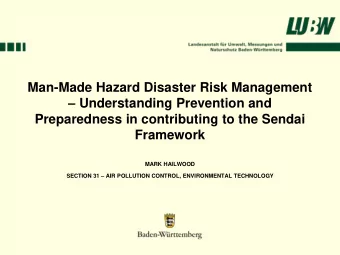 Preparedness in contributing to the Sendai  Framework  MARK HAILWOOD SECTION 31  AIR POLLUTION