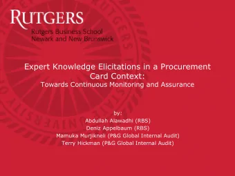 Expert Knowledge Elicitations in a Procurement  Card Context:  Towards Continuous Monitoring and