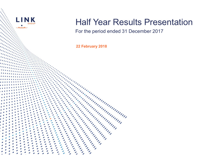 half year results presentation