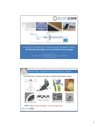 Continuous Production of Honeycomb Sandwich Panels  All Aboard with Light and Cost-efficient
