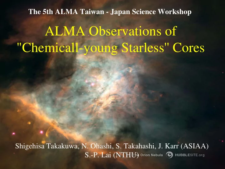 alma observations of chemicall young starless cores