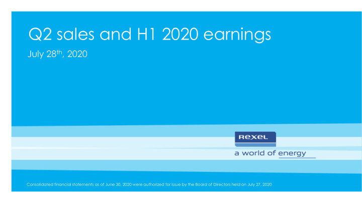 q2 sales and h1 2020 earnings