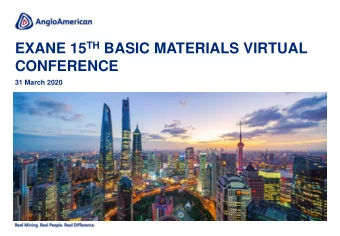 CONFERENCE  31 March 2020  CAUTIONARY STATEMENT Disclaimer : This presentation has been prepared by