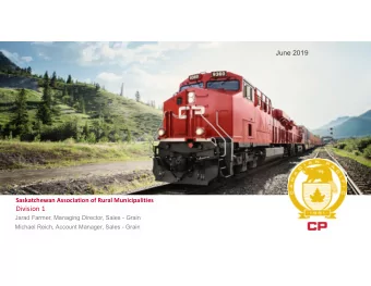 Division 1  Jarad Farmer, Managing Director, Sales - Grain  Michael Reich, Account Manager, Sales -