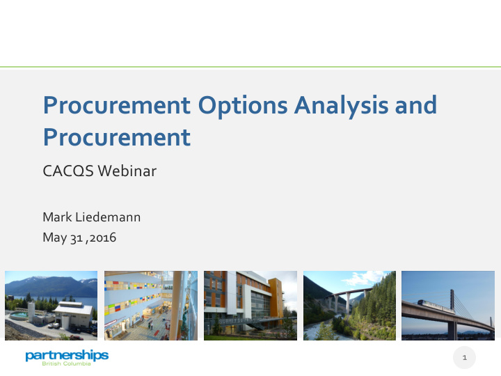 procurement options analysis and procurement