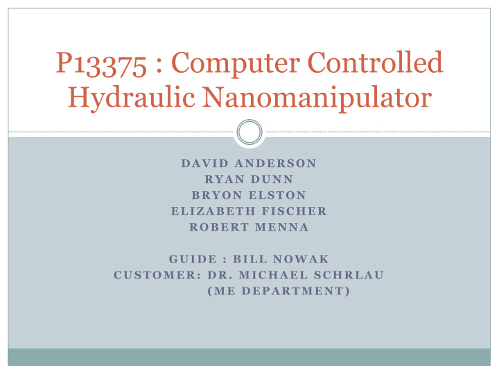 hydraulic nanomanipulator