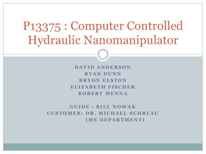 hydraulic nanomanipulator