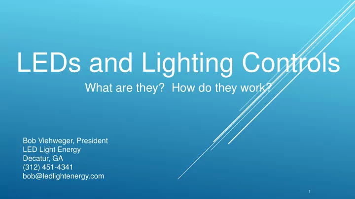 leds and lighting controls