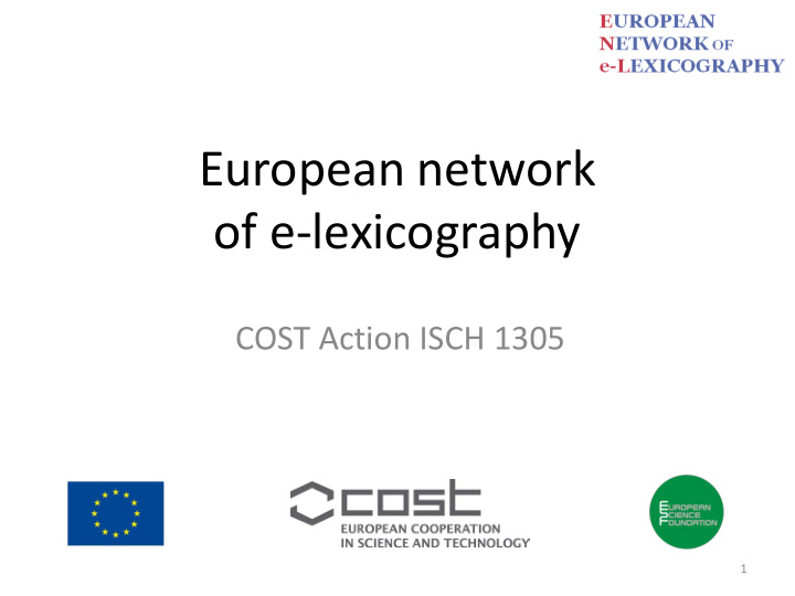 european network of e lexicography
