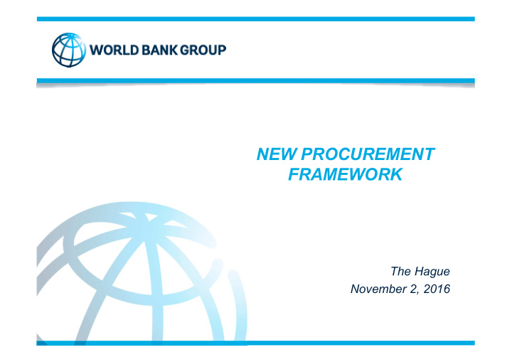new procurement framework