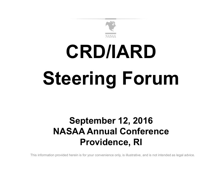 crd iard steering forum