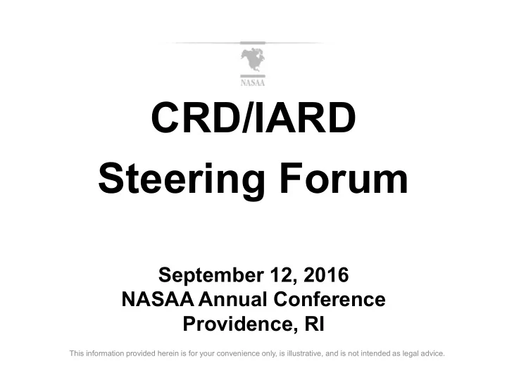 crd iard steering forum