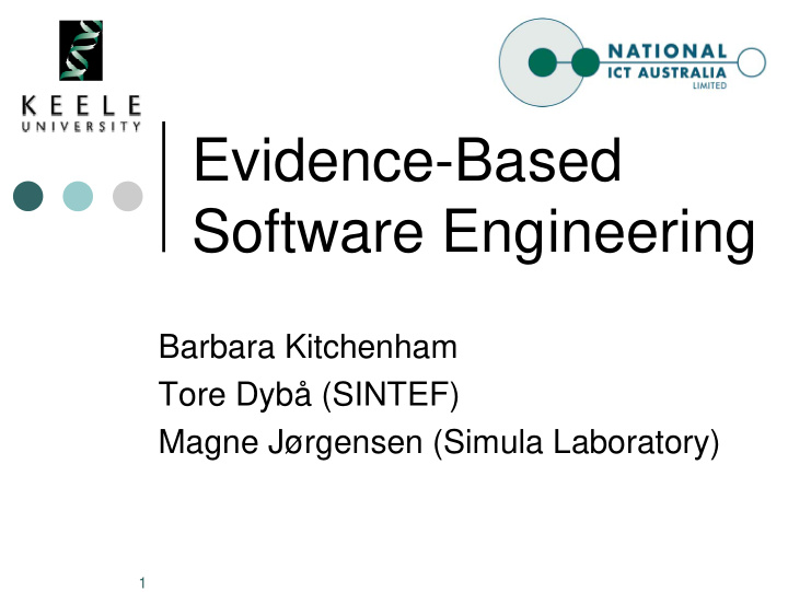 evidence based software engineering